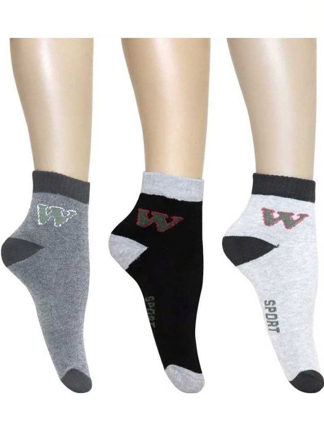 Akeeta Men Pack of 3 Cotton Assorted Colourblocked Above Ankle Socks - view 1