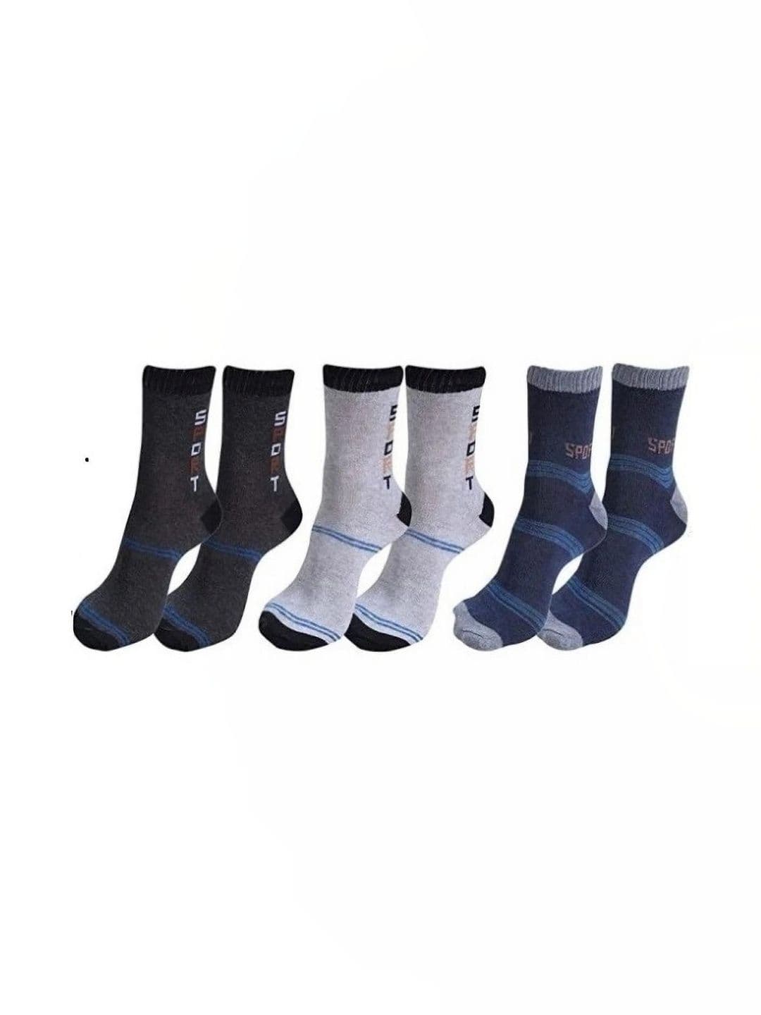 Akeeta Men Pack of 3 Cotton Assorted Patterned Calf Length Socks - view 1