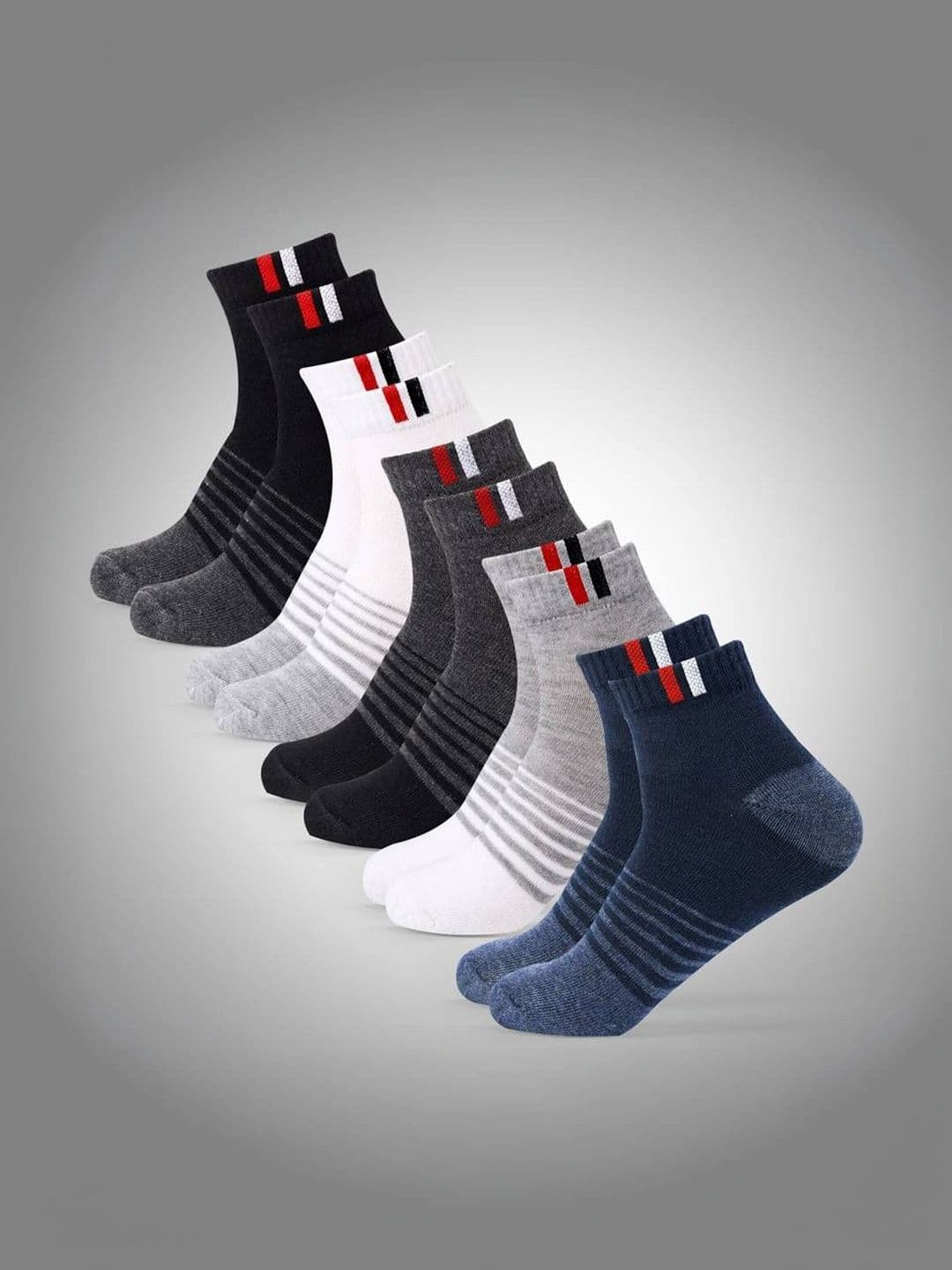 akeet trend Men Pack of 5 Cotton Assorted Striped Ankle Length Socks - view 1