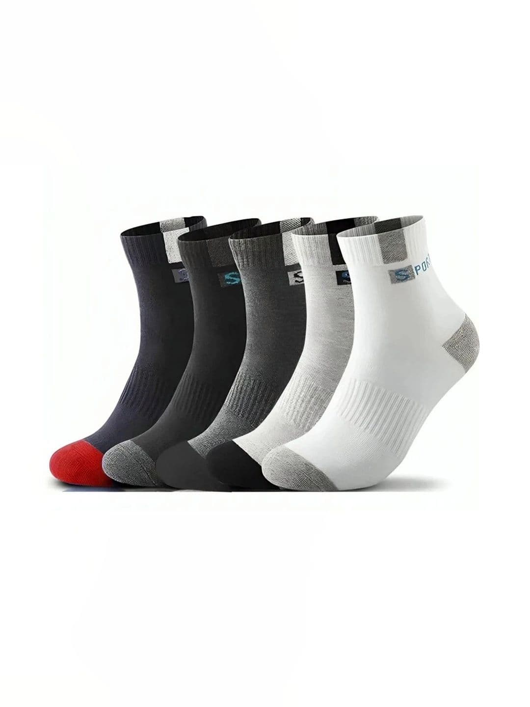 akeet trend Men Pack of 5 Cotton Assorted Colourblocked Ankle Length Socks - view 1