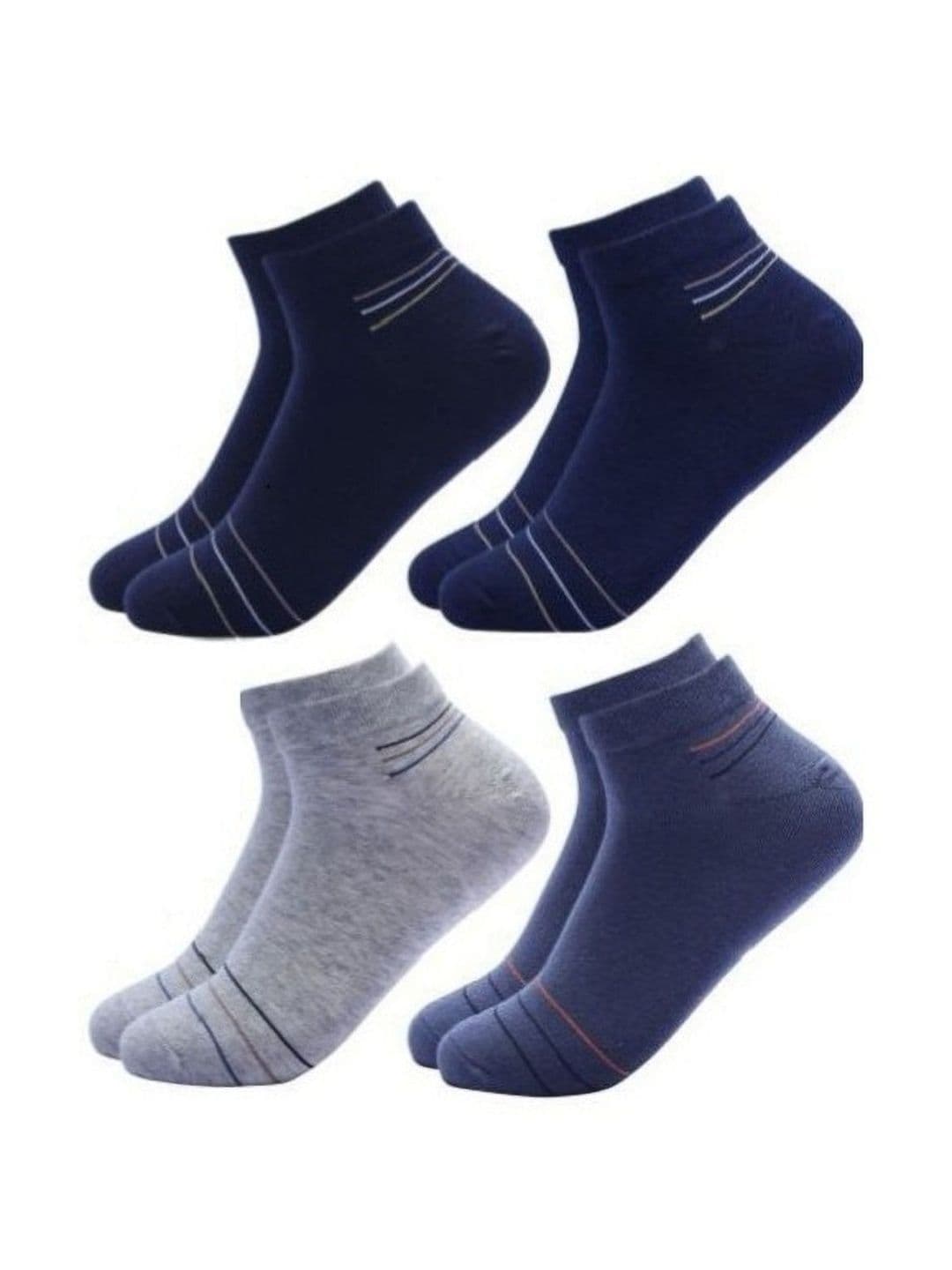 Akeeta Men Pack of 4 Cotton Assorted Striped Ankle Length Socks - view 1