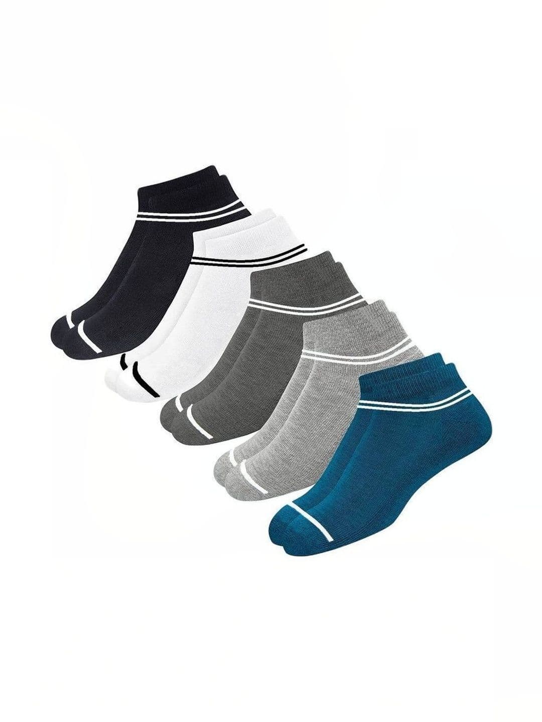 akeet trend Men Pack of 5 Cotton Assorted Striped Ankle Length Socks - view 1
