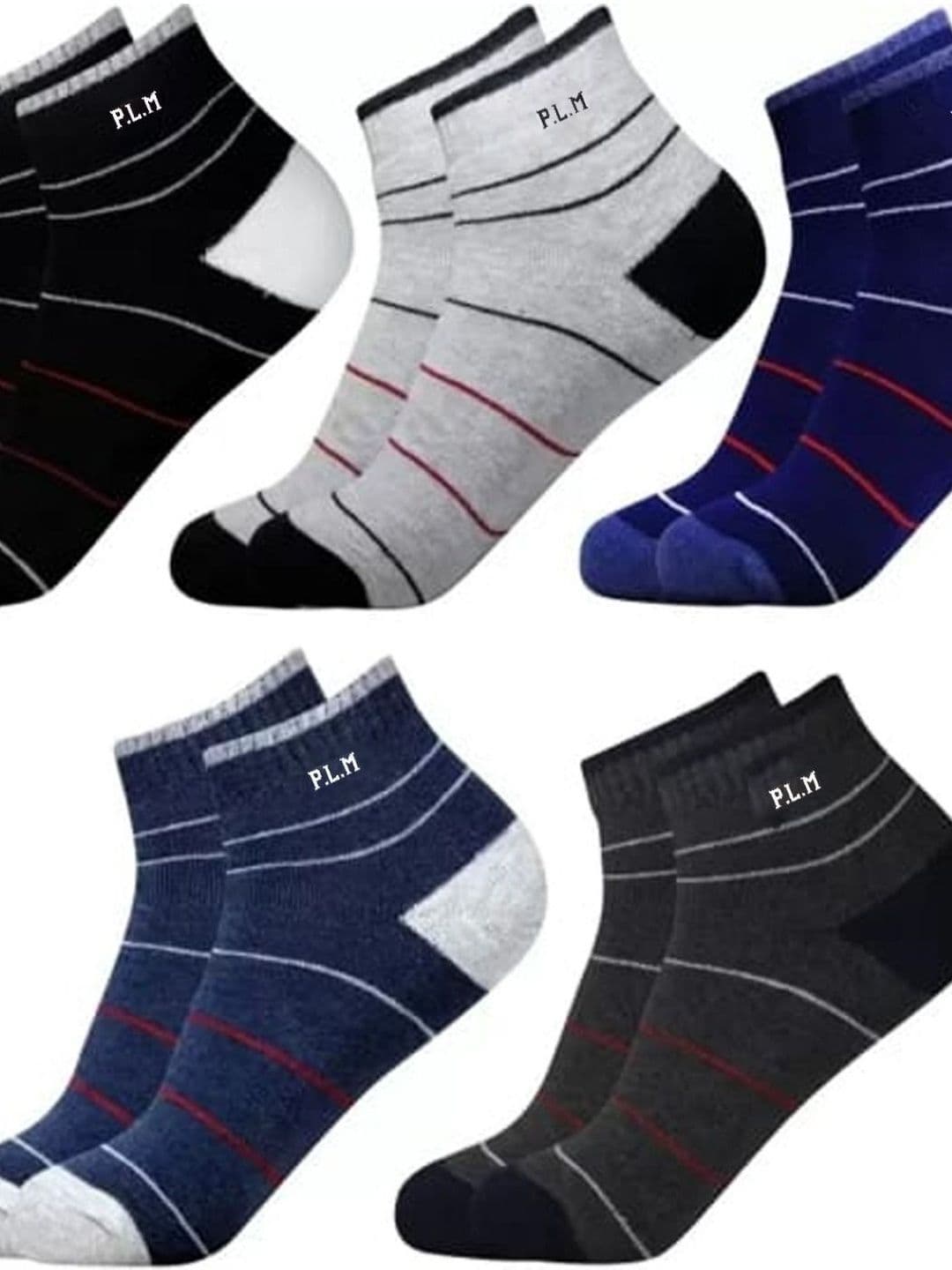 Akeeta Men Pack of 5 Cotton Assorted Striped Ankle Length Socks - view 1