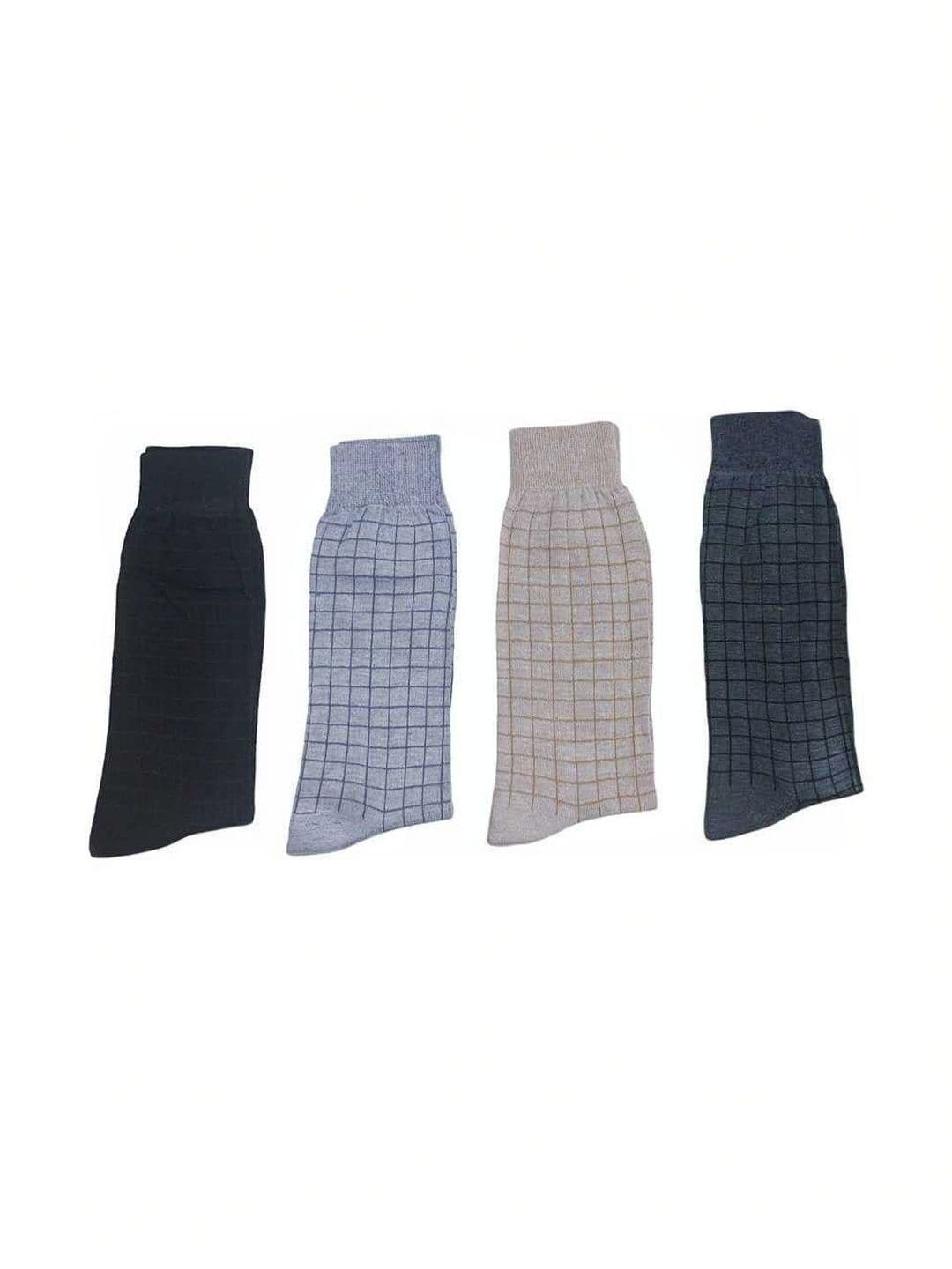 akeet trend Men Pack of 4 Cotton Assorted Checked Calf Length Socks - view 1