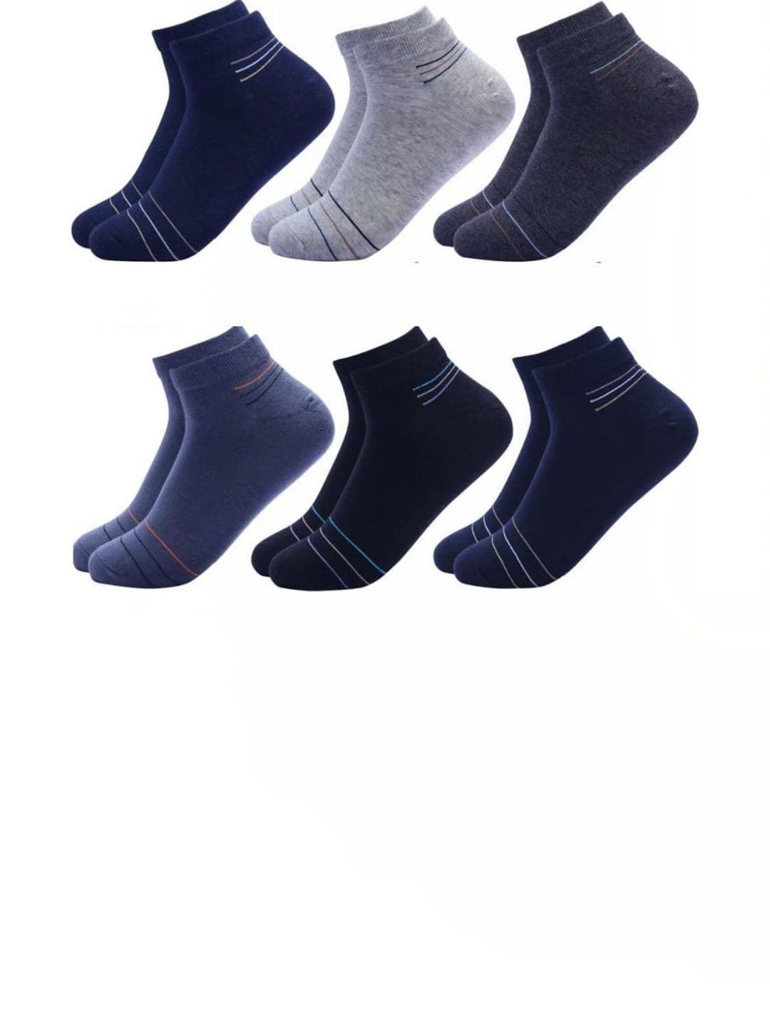 akeet trend Men Pack of 6 Cotton Assorted Striped Ankle Length Socks - view 1