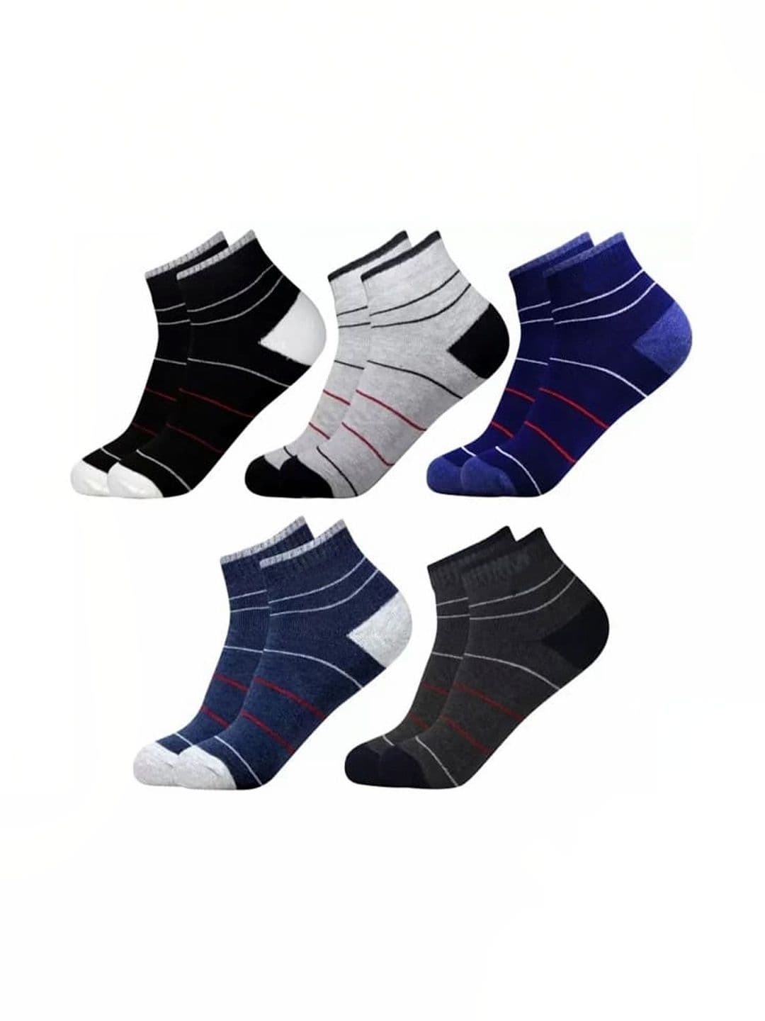 akeet trend Men Pack of 10 Cotton Assorted Striped Ankle Length Socks - view 1