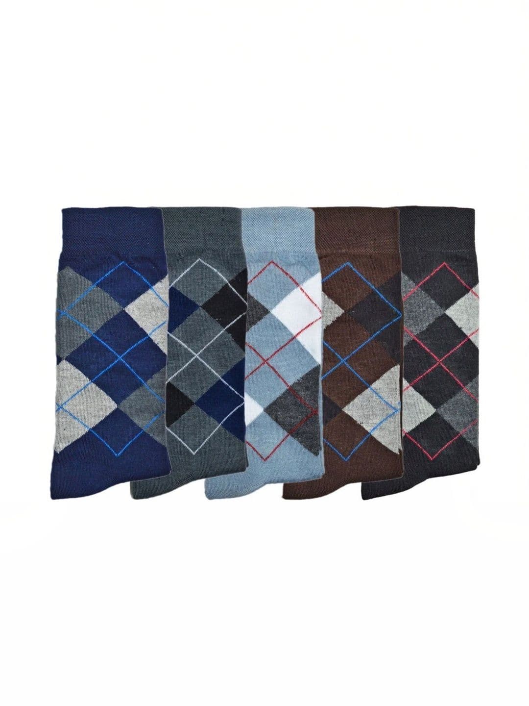 akeet trend Men Pack of 5 Cotton Assorted Patterned Calf Length Socks - view 1
