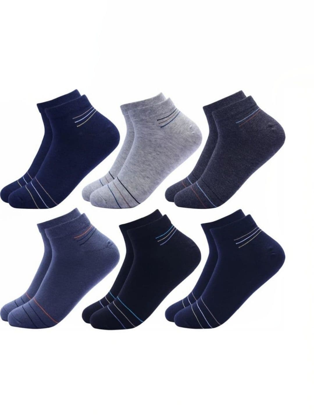 Akeeta Men Pack of 6 Cotton Assorted Striped Ankle Length Socks - view 1