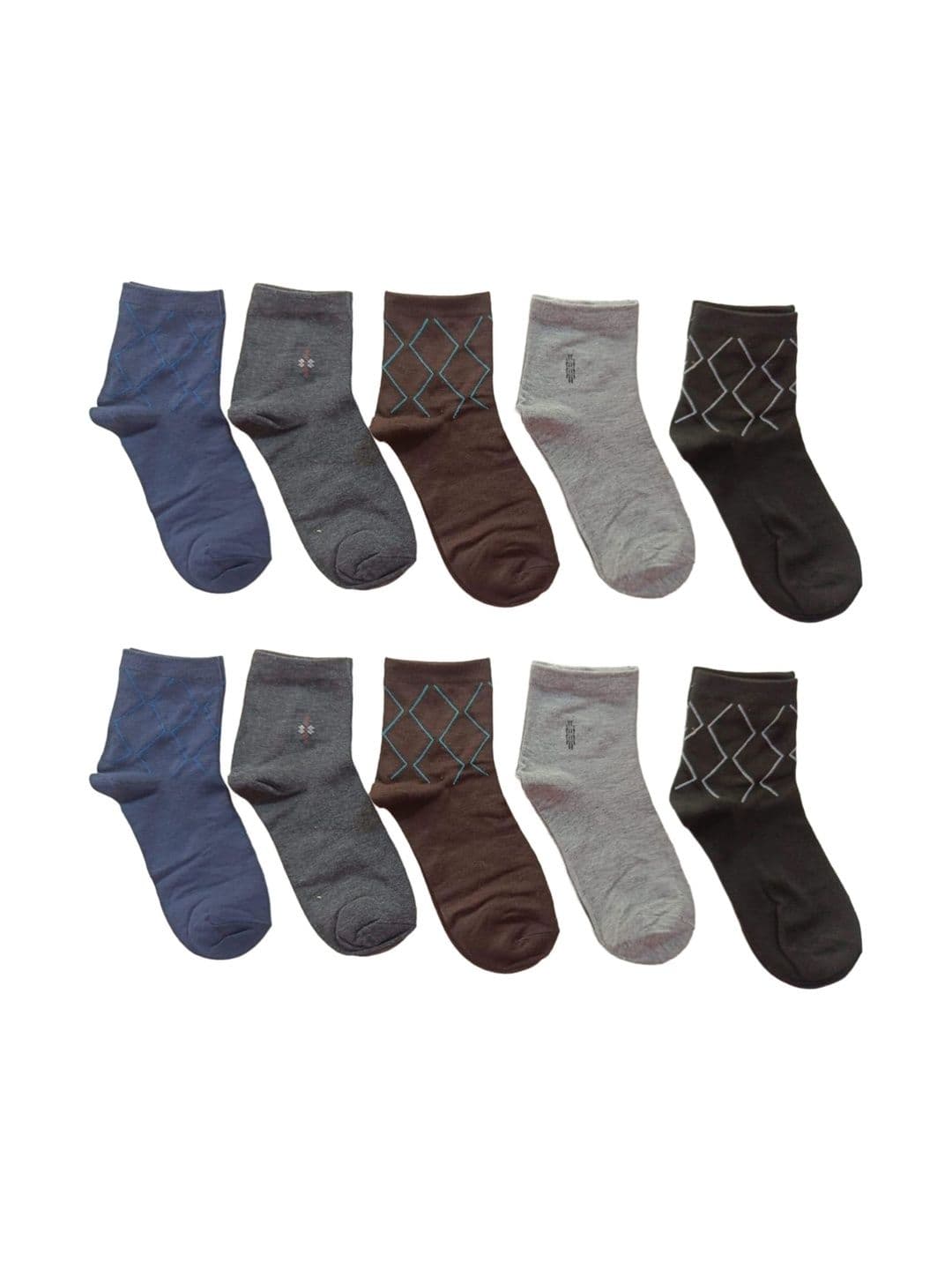 Akeeta Men Pack of 10 Cotton Assorted Patterned Ankle Length Socks - view 1