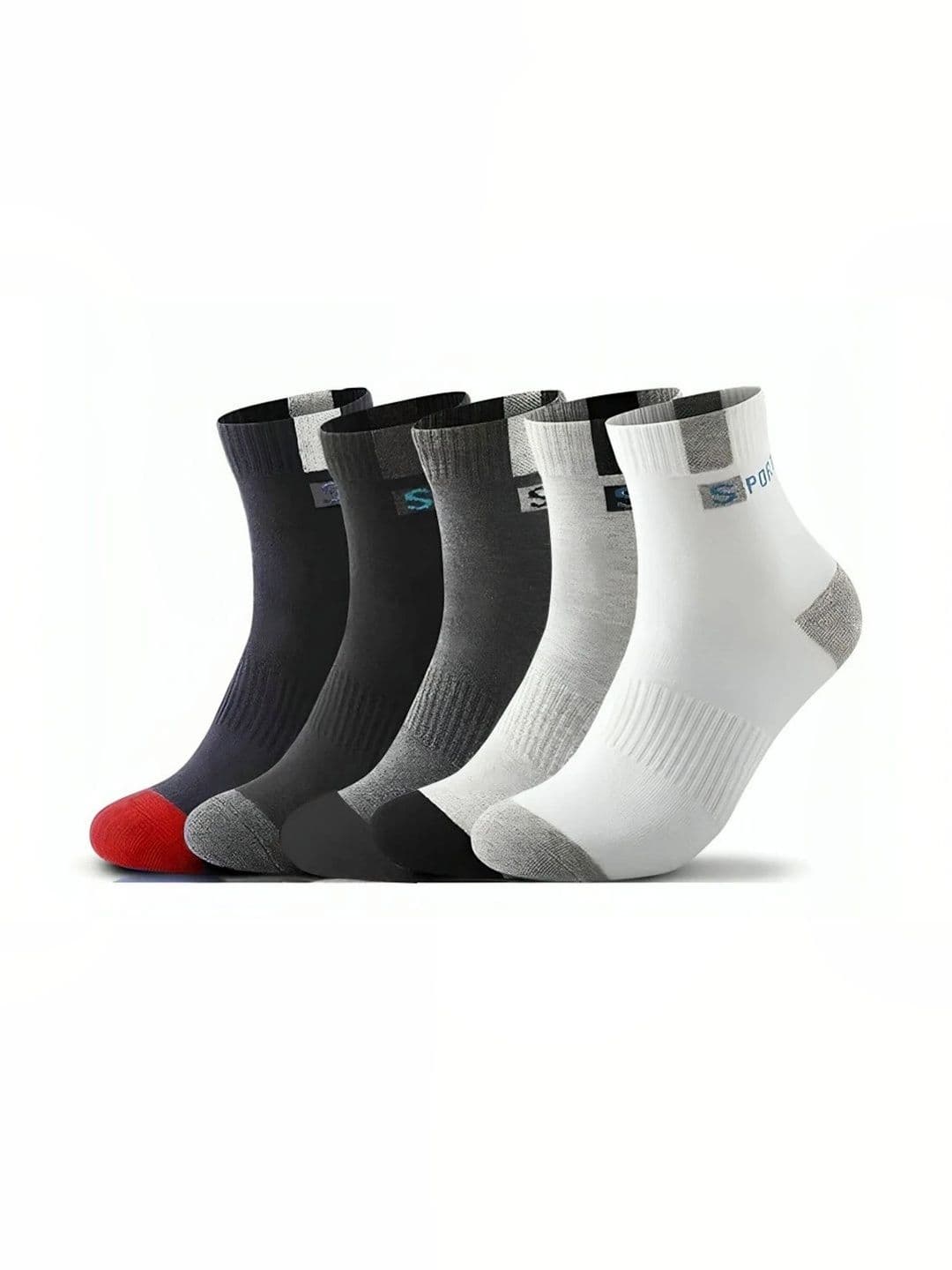 Akeeta Men Pack of 5 Cotton Assorted Colourblocked Ankle Length Socks - view 1