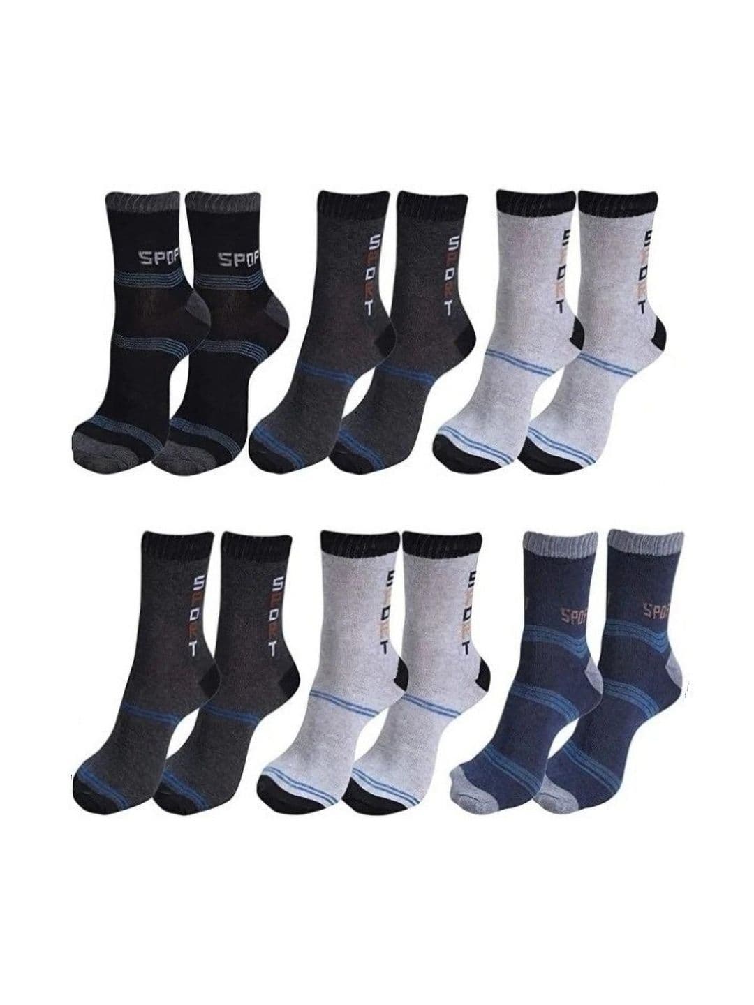 akeet trend Men Pack of 6 Cotton Assorted Patterned Calf Length Socks - view 1