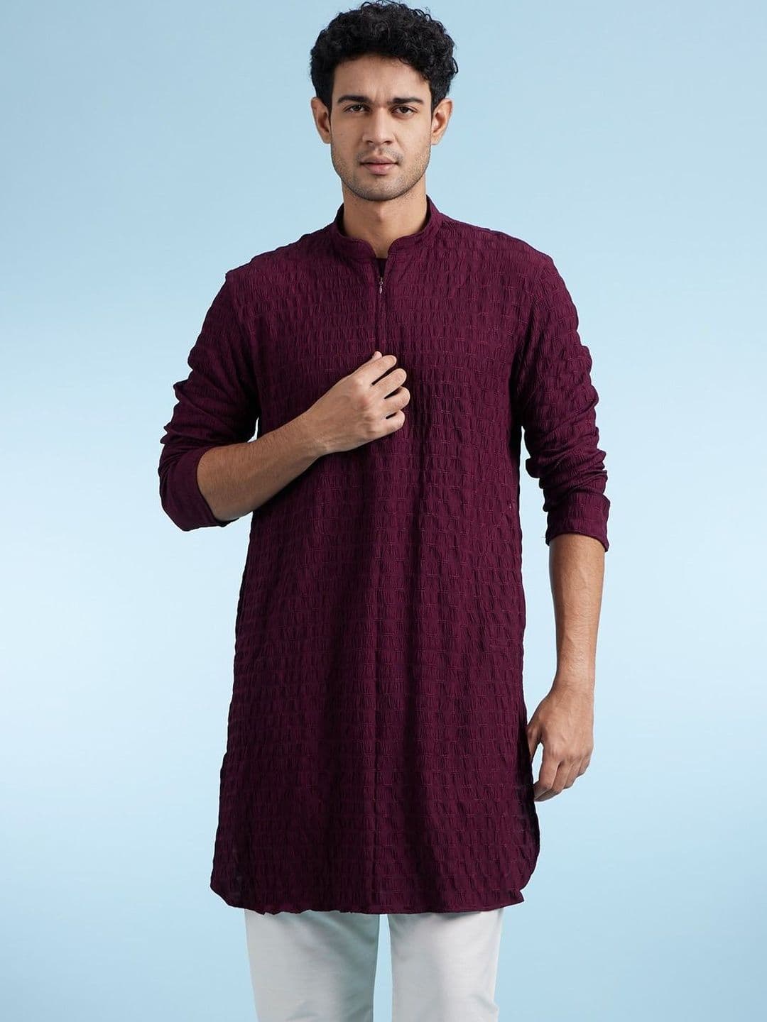 Diwas By Manyavar Self-Texture Men Kurta - view 1