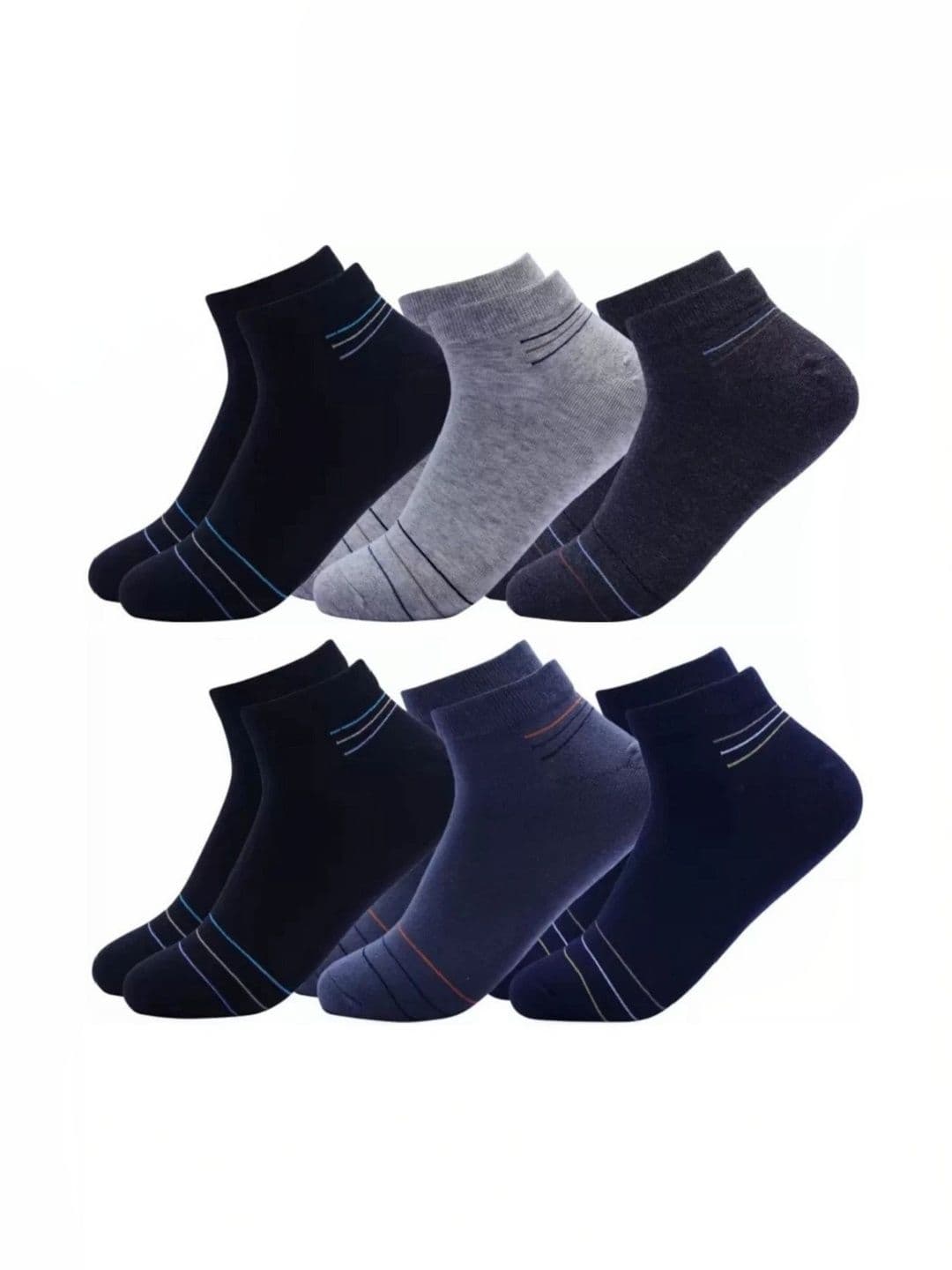 Akeeta Men Pack of 6 Cotton Assorted Striped Ankle Length Socks - view 1