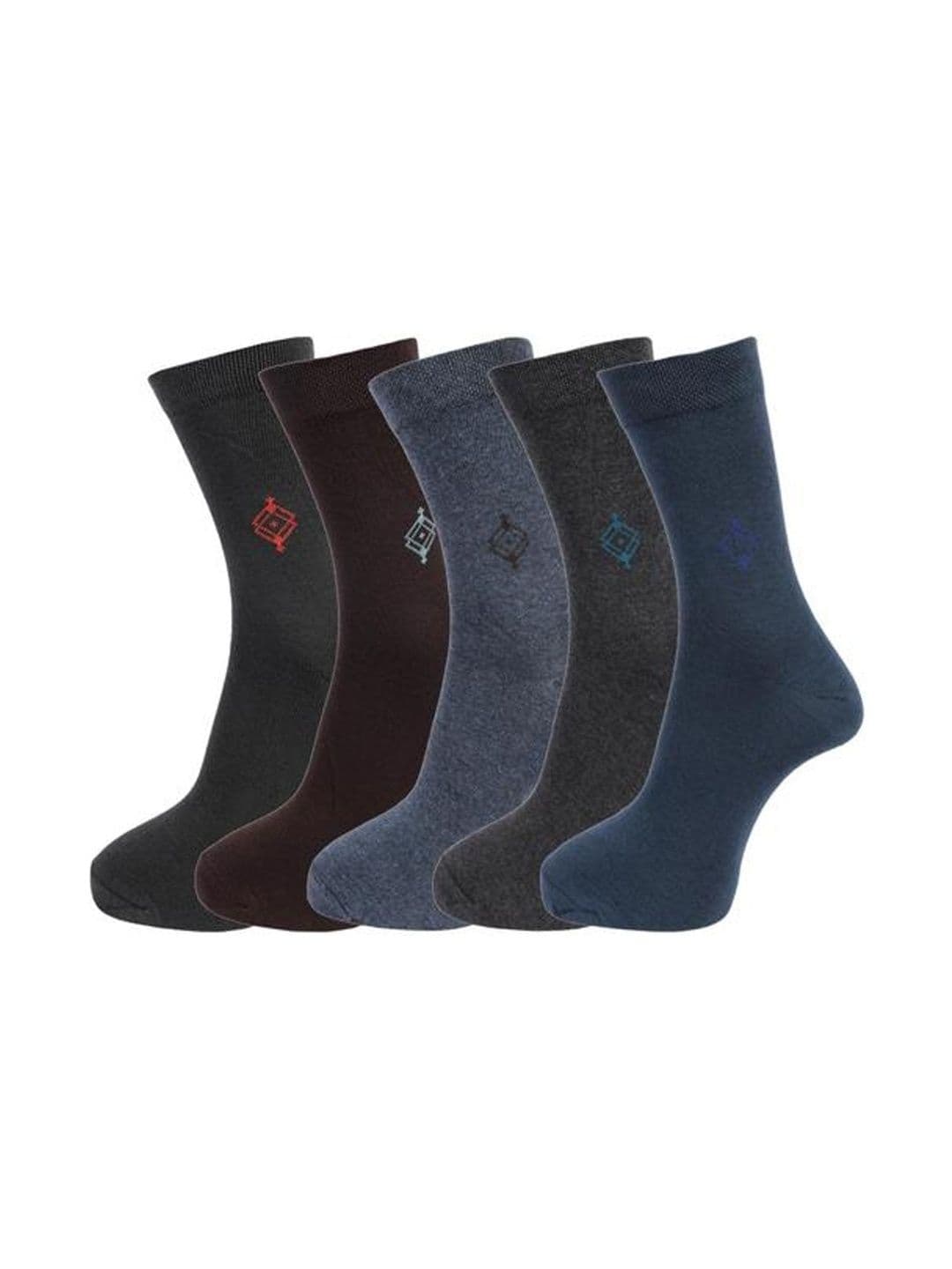akeet trend Men Pack of 5 Cotton Assorted Patterned Calf Length Socks - view 1