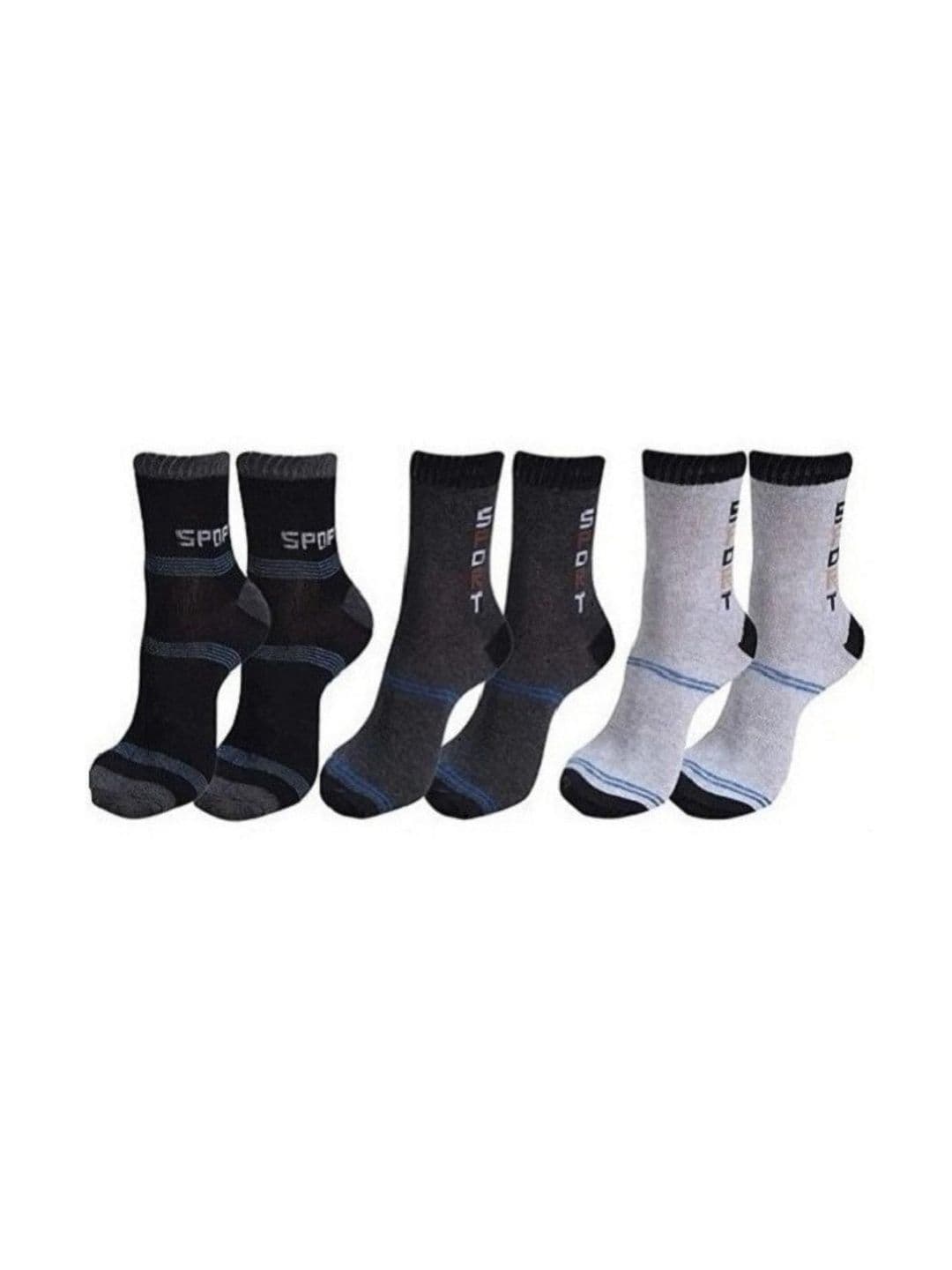 akeet trend Men Pack of 3 Cotton Assorted Colourblocked Calf Length Socks - view 1