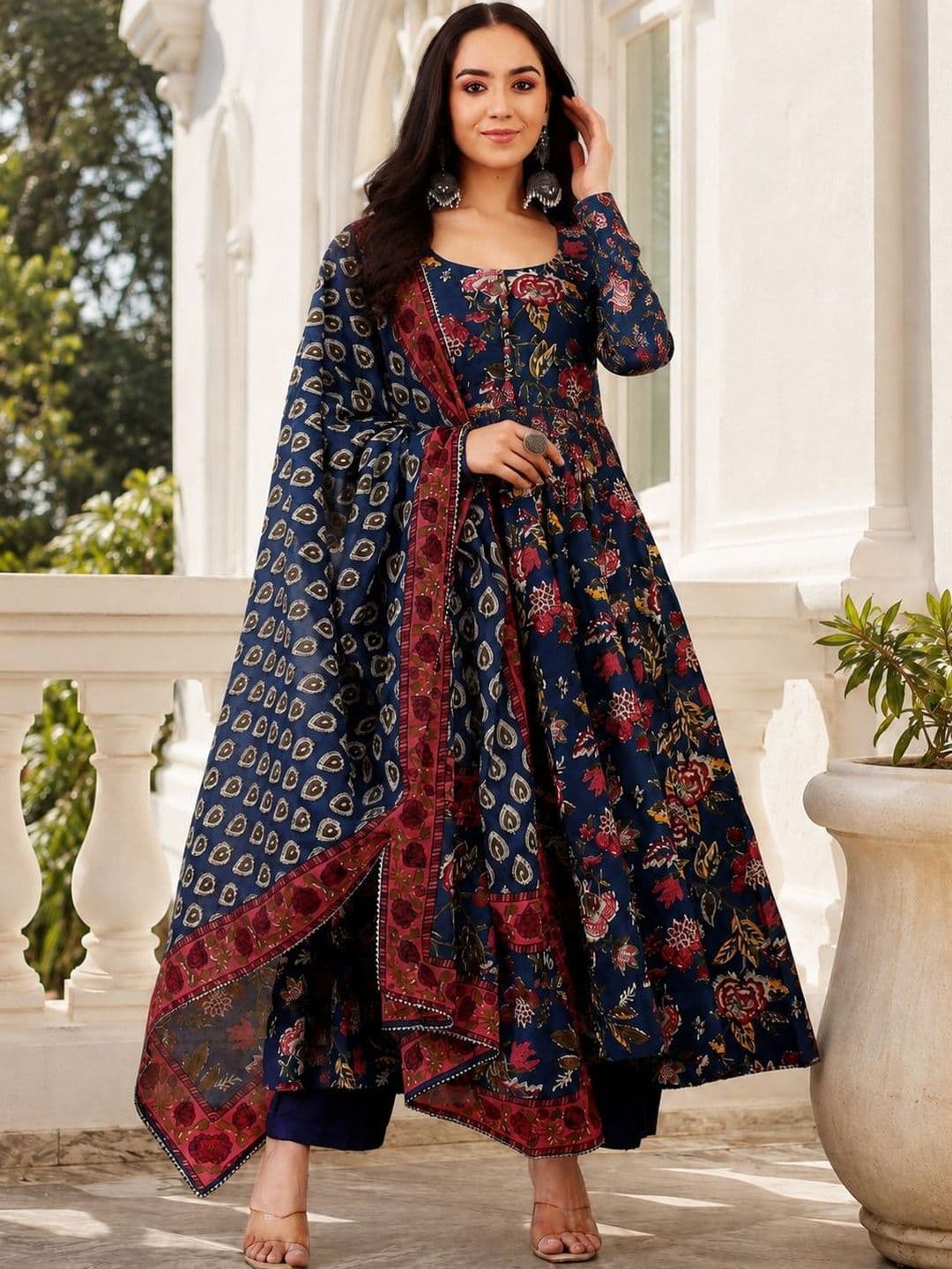 KALINI Women Floral Printed Regular Kurta with Palazzos & With Dupatta - view 1
