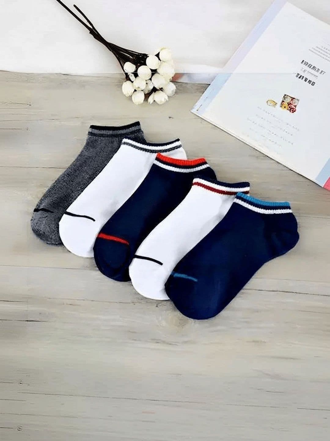 akeet trend Men Pack of 5 Cotton Assorted Colourblocked Ankle Length Socks - view 1