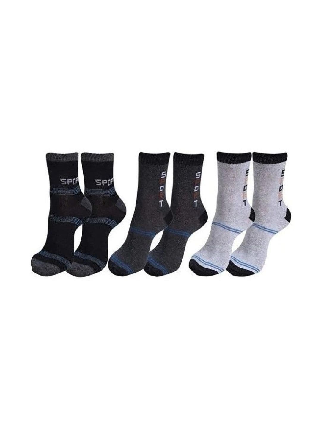 Akeeta Men Pack of 3 Cotton Assorted Patterned Calf Length Socks - view 1