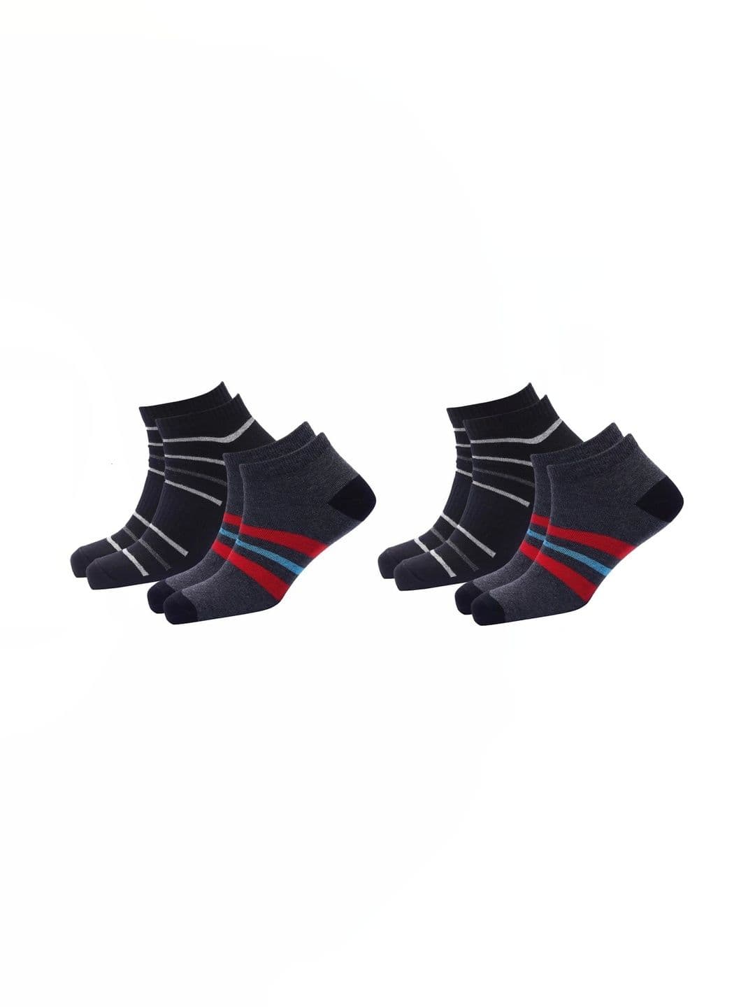 akeet trend Men Pack of 4 Cotton Assorted Striped Ankle Length Socks - view 1