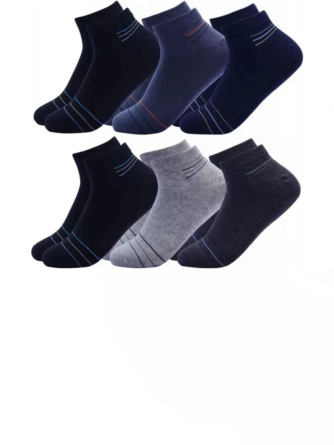 akeet trend Men Pack of 6 Cotton Assorted Colourblocked Ankle Length Socks - view 1