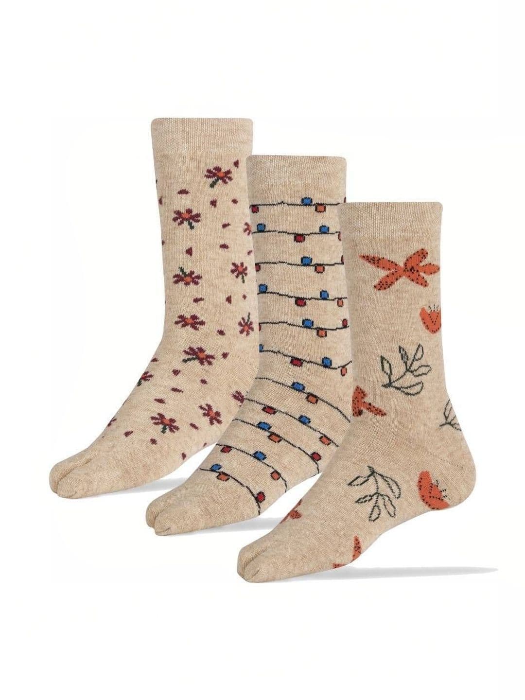 akeet trend Men Pack of 3 Cotton Assorted Patterned Calf Length Socks - view 1