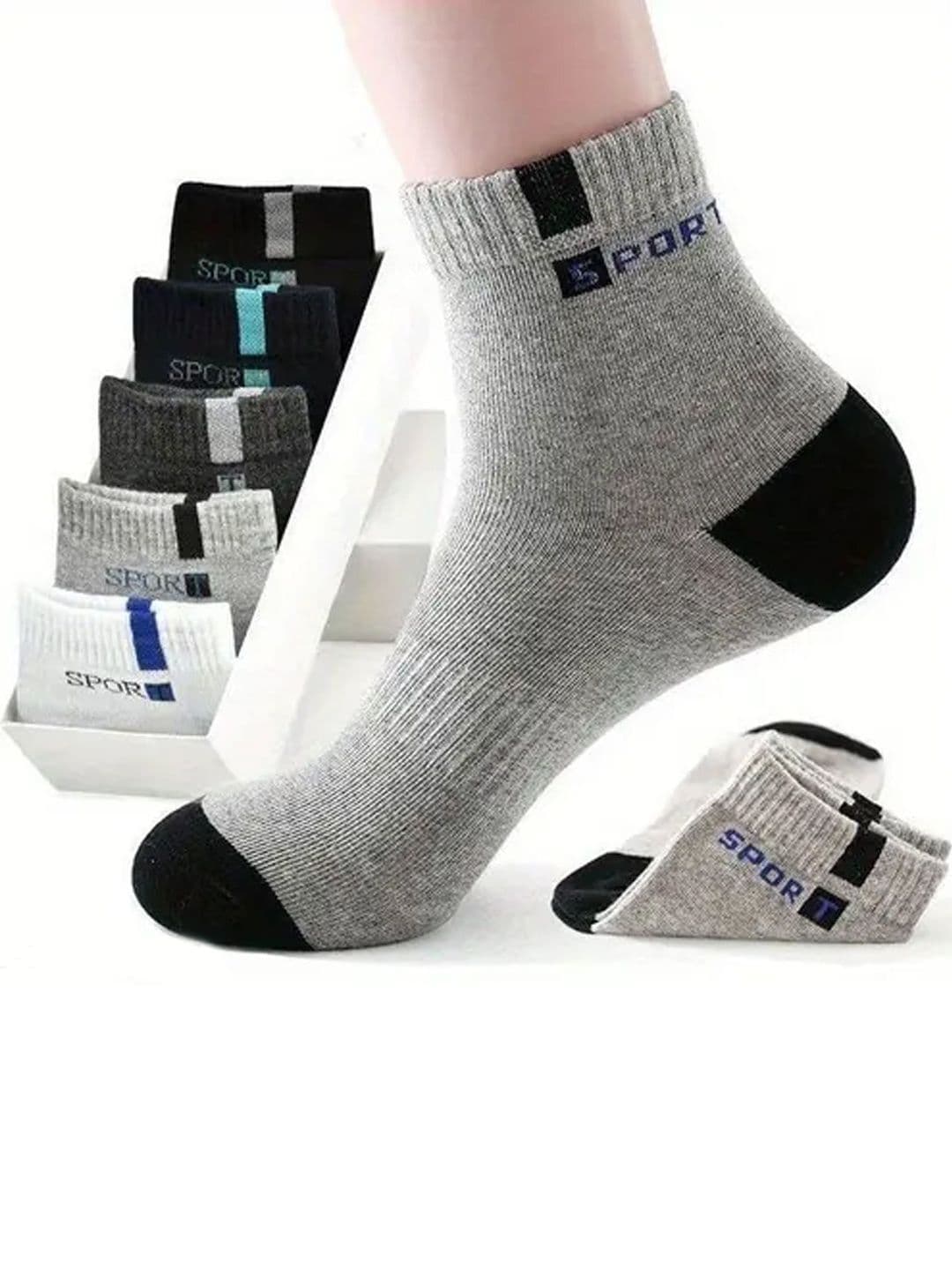 akeet trend Men Pack of 5 Cotton Assorted Colourblocked Ankle Length Socks - view 1
