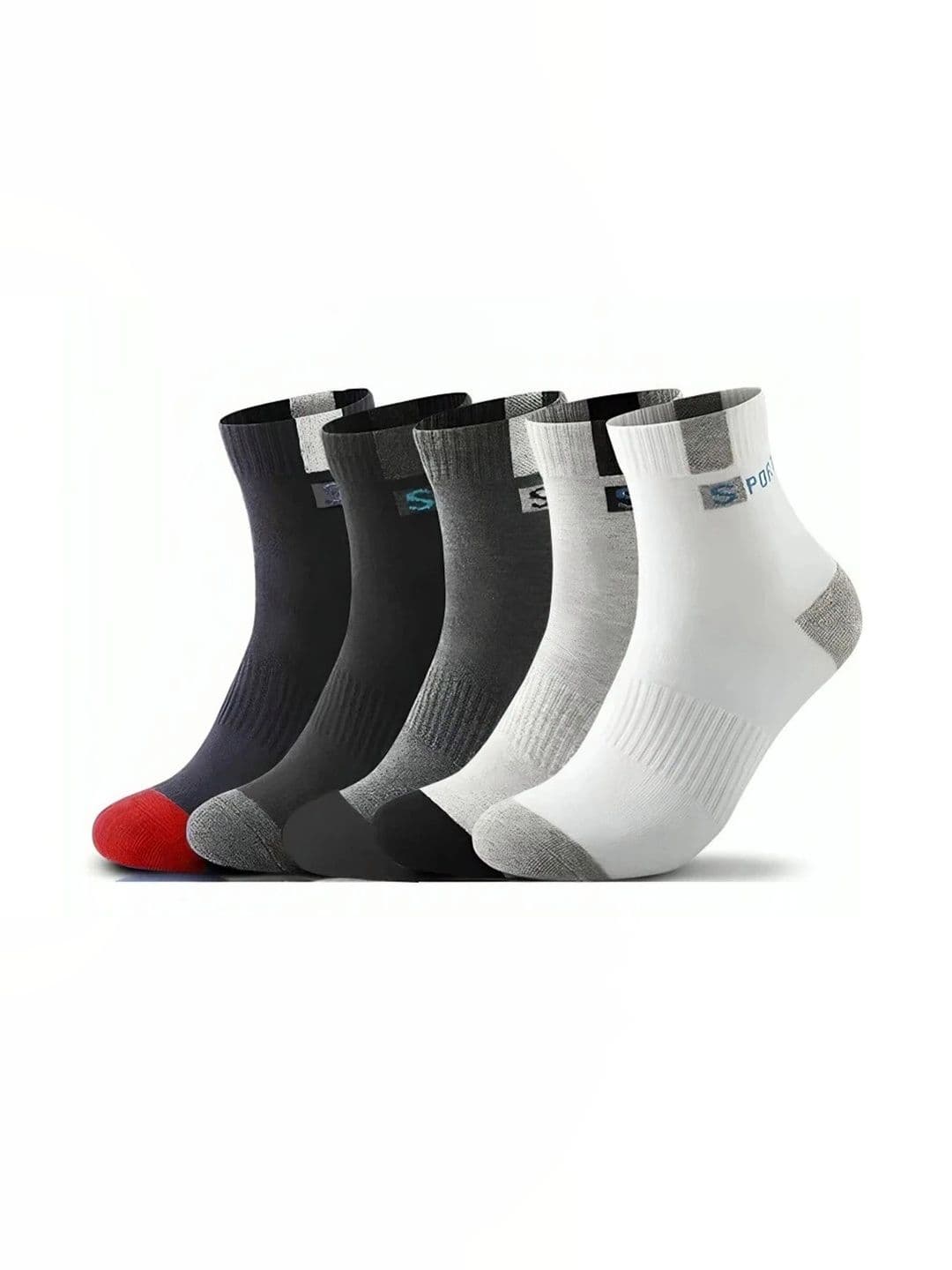 akeet trend Men Pack of 5 Cotton Assorted Colourblocked Ankle Length Socks - view 1