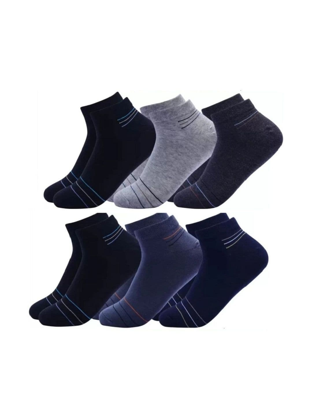 Akeeta Men Pack of 6 Cotton Assorted Colourblocked Ankle Length Socks - view 1