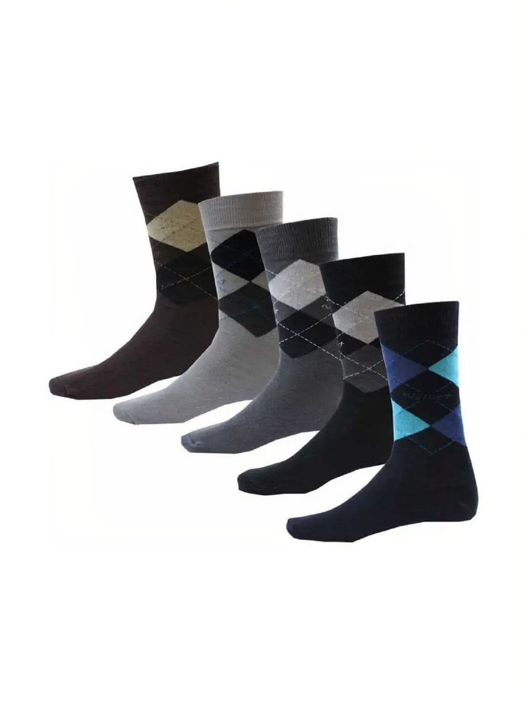 akeet trend Men Pack of 5 Cotton Assorted Patterned Calf Length Socks - view 1