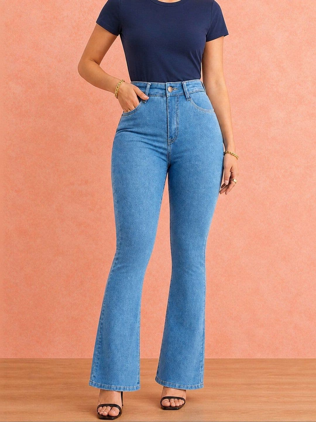 Mast & Harbour Women Bootcut High-Rise Stretchable Jeans - view 1
