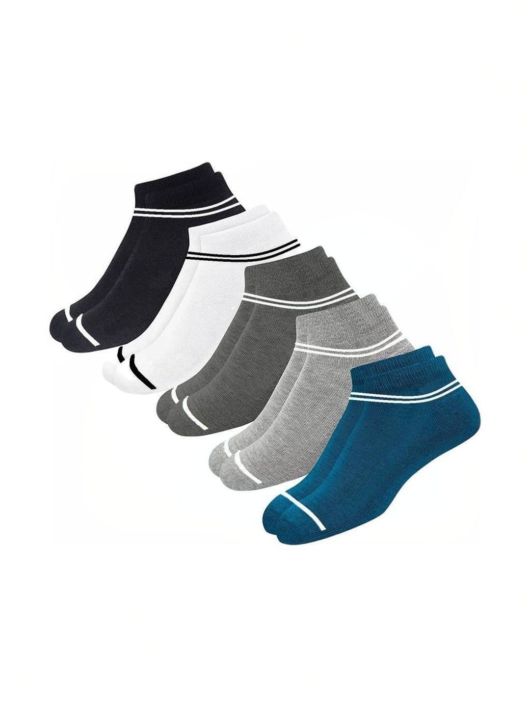 Akeeta Men Pack of 5 Cotton Assorted Colourblocked Ankle Length Socks - view 1