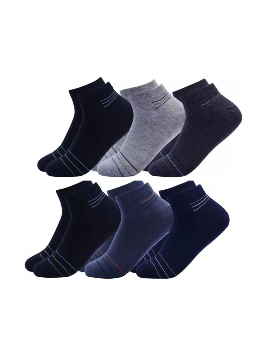 Akeeta Men Pack of 6 Cotton Assorted Striped Ankle Length Socks - view 1