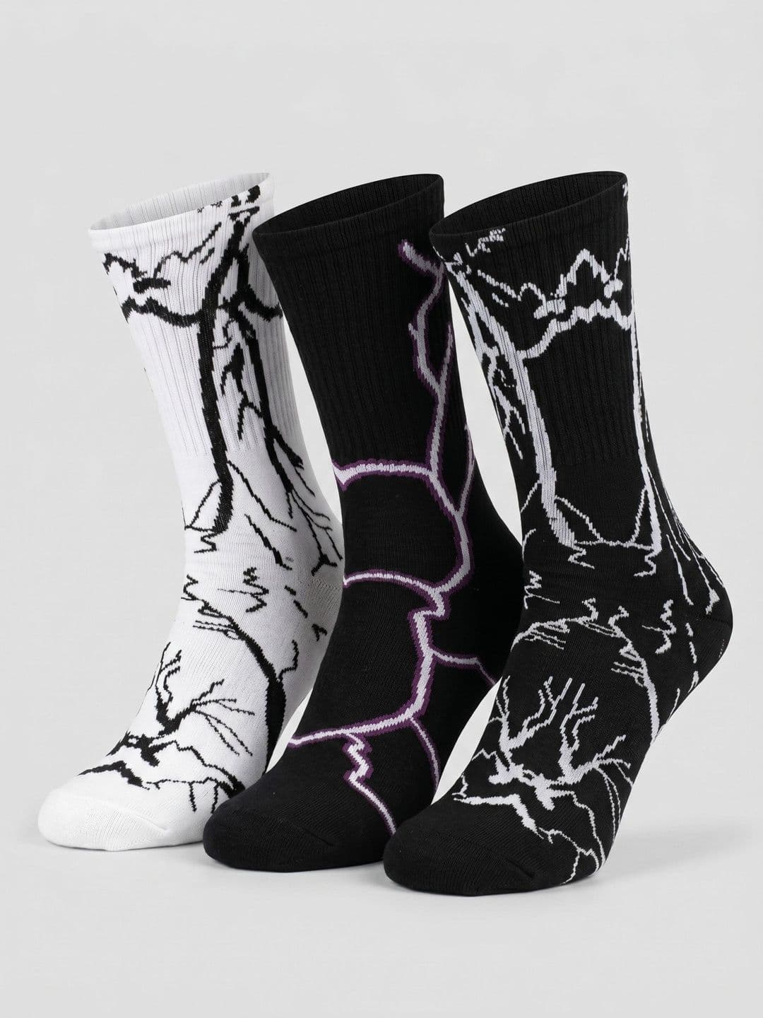 Moda Rapido Men Pack of 3 Cotton Blend Patterned Calf Length Socks - view 1
