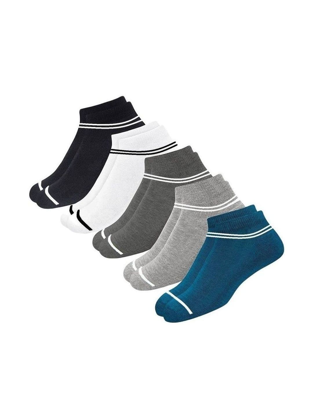Akeeta Men Pack of 5 Cotton Assorted Striped Ankle Length Socks - view 1