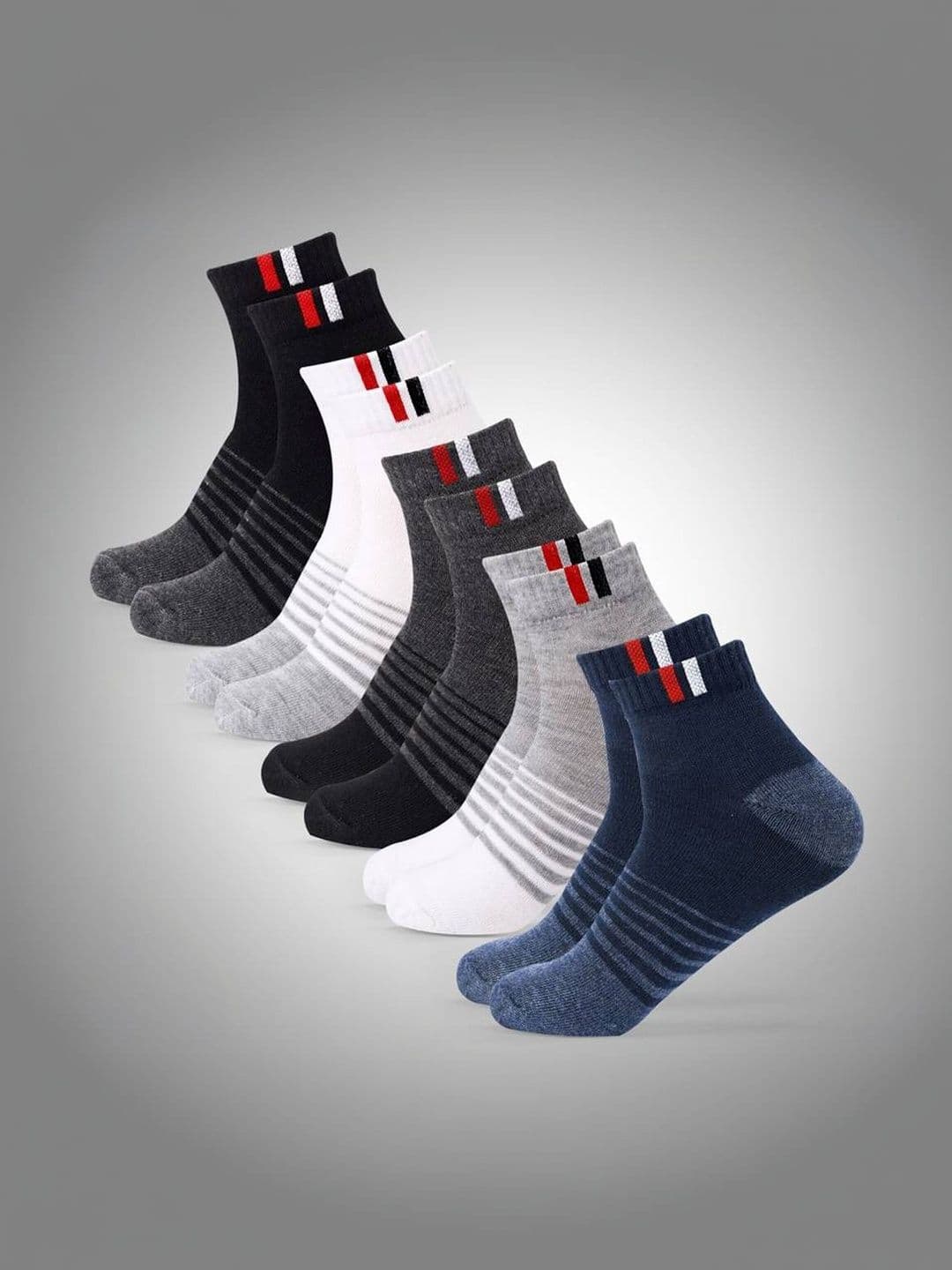 Akeeta Men Pack of 5 Cotton Assorted Striped Ankle Length Socks - view 1