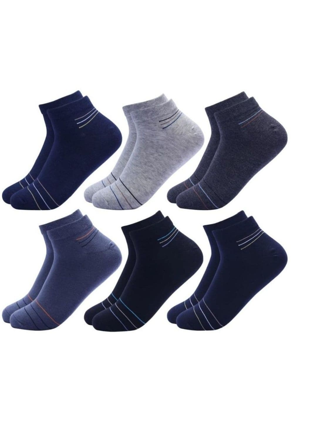 Akeeta Men Pack of 6 Cotton Assorted Striped Ankle Length Socks - view 1