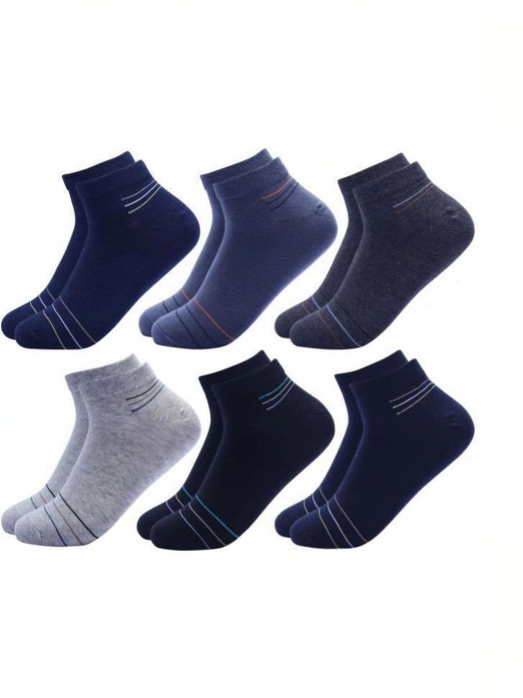 Akeeta Men Pack of 6 Cotton Assorted Striped Ankle Length Socks - view 1