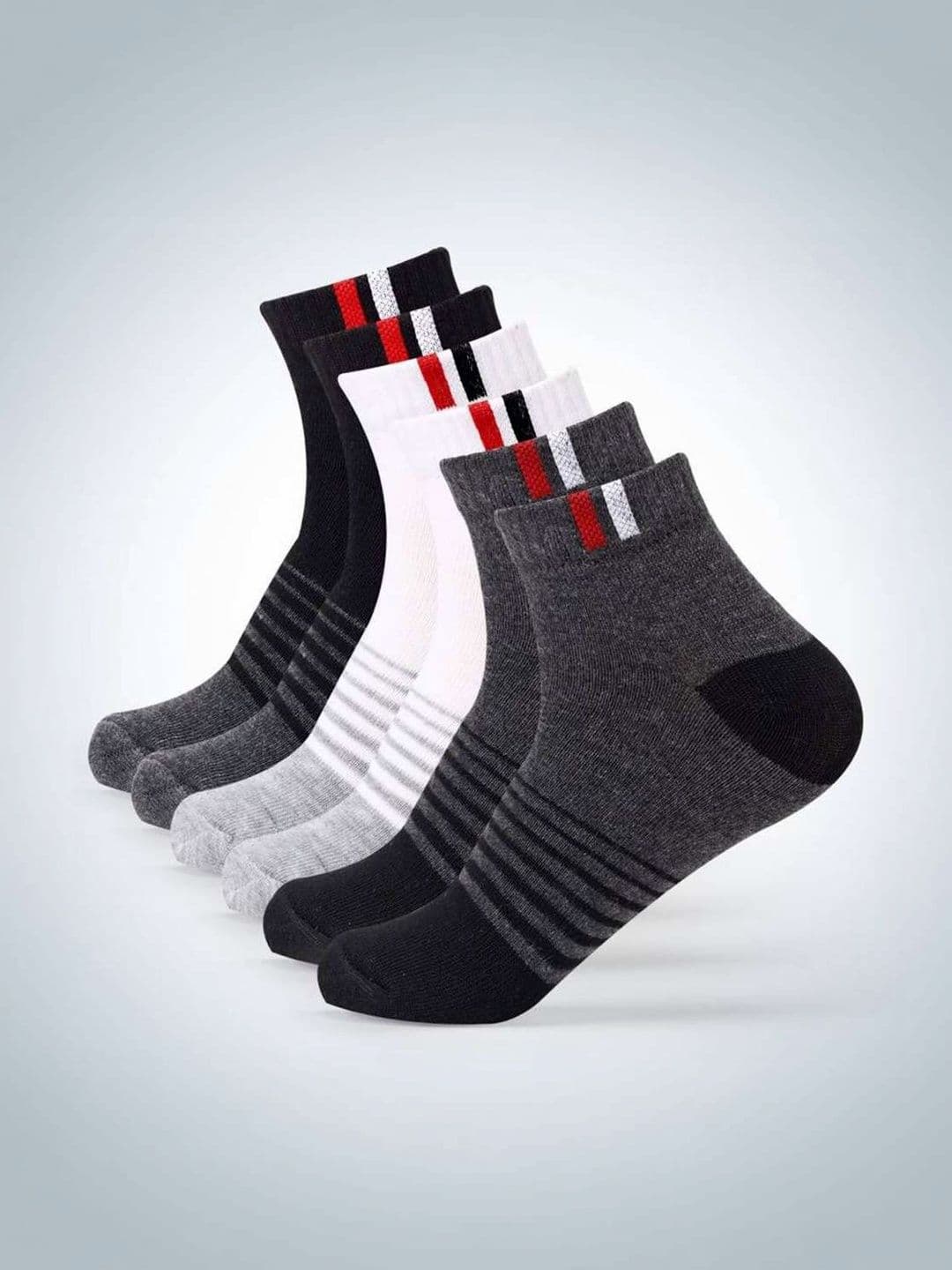 akeet trend Men Pack of 10 Cotton Assorted Striped Ankle Length Socks - view 1