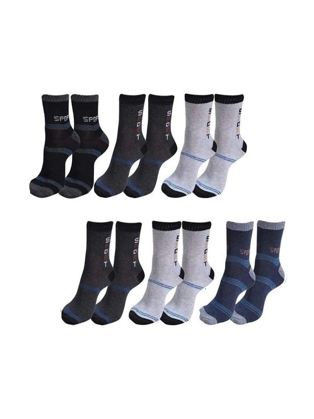 Akeeta Men Pack of 6 Cotton Assorted Colourblocked Calf Length Socks - view 1