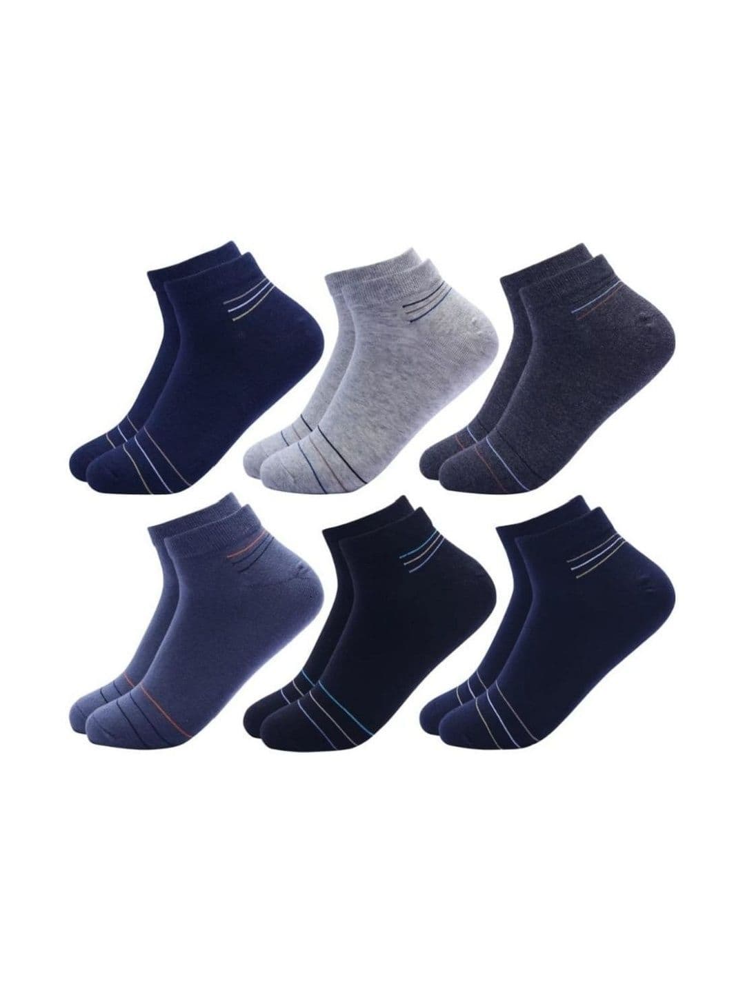 akeet trend Men Pack of 6 Cotton Assorted Colourblocked Ankle Length Socks - view 1