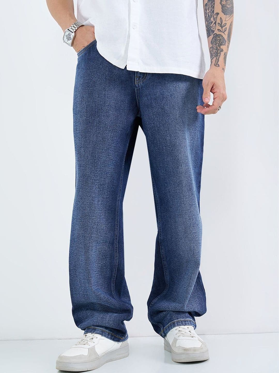 SF JEANS by Pantaloons Men Relaxed Fit Mid-Rise Light Fade Jeans - view 1