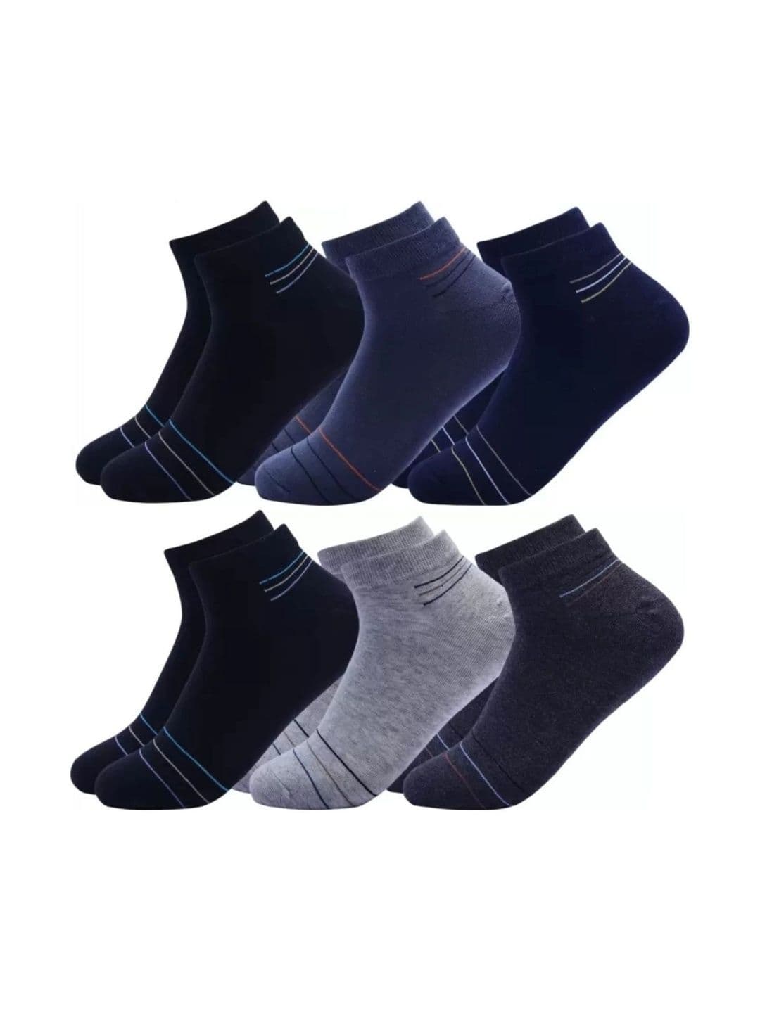 akeet trend Men Pack of 6 Cotton Assorted Striped Ankle Length Socks - view 1
