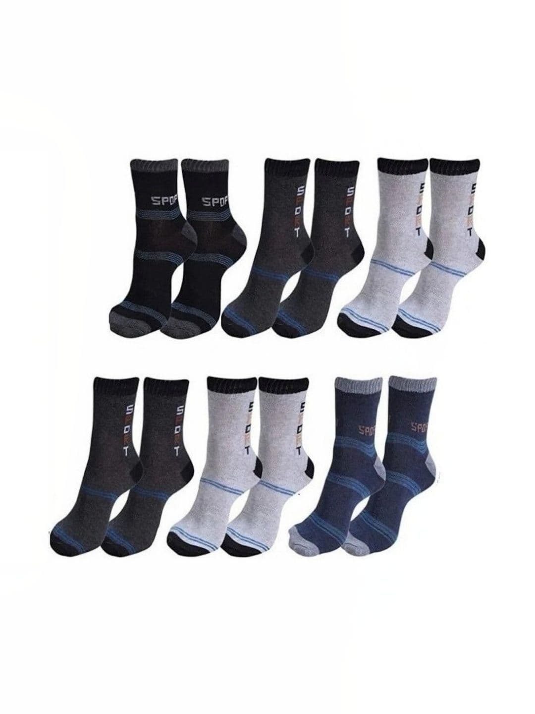 akeet trend Men Pack of 6 Cotton Assorted Patterned Calf Length Socks - view 1
