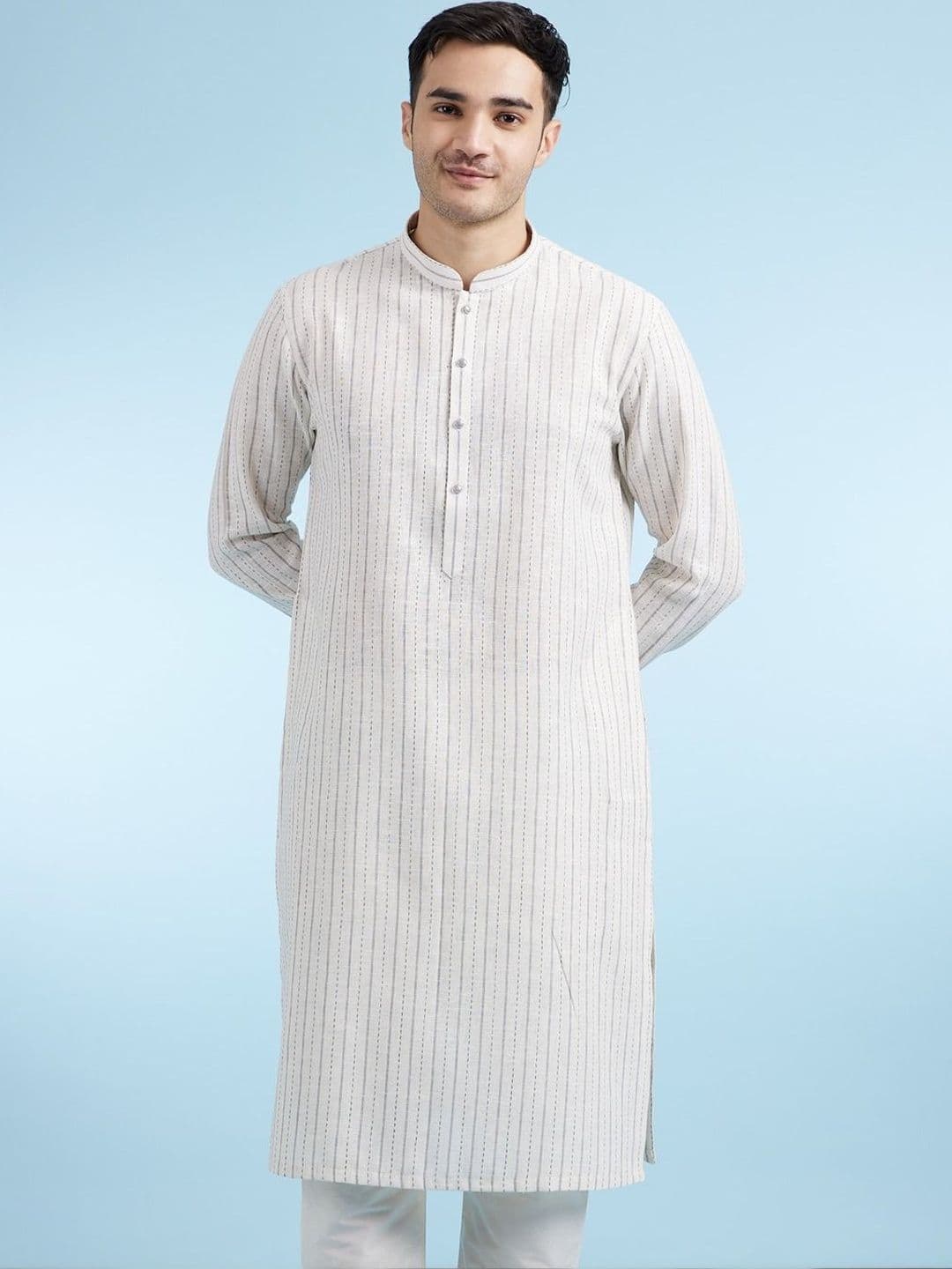 Diwas by Manyavar Men Striped Kurta - view 1