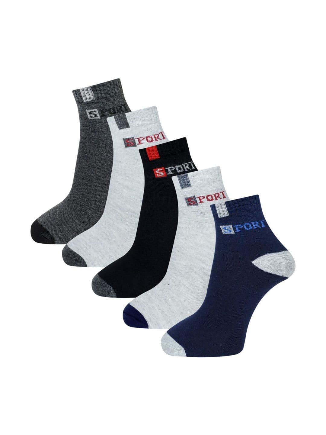 akeet trend Men Pack of 5 Cotton Assorted Colourblocked Ankle Length Socks - view 1