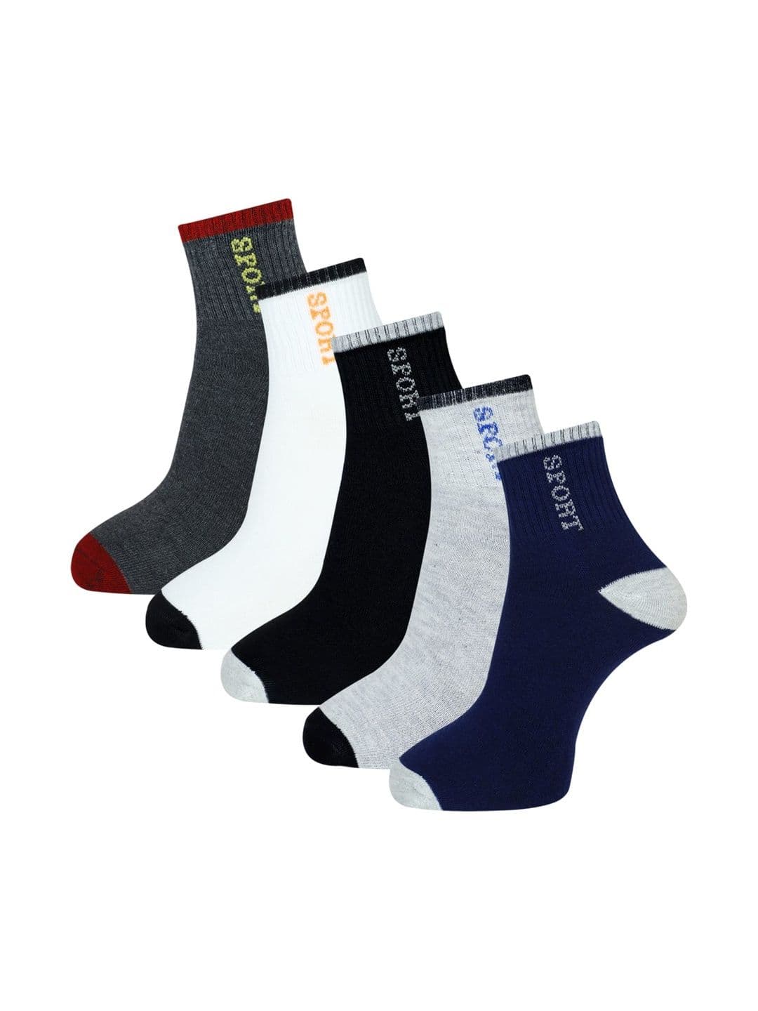 akeet trend Men Pack of 5 Cotton Assorted Colourblocked Ankle Length Socks - view 1
