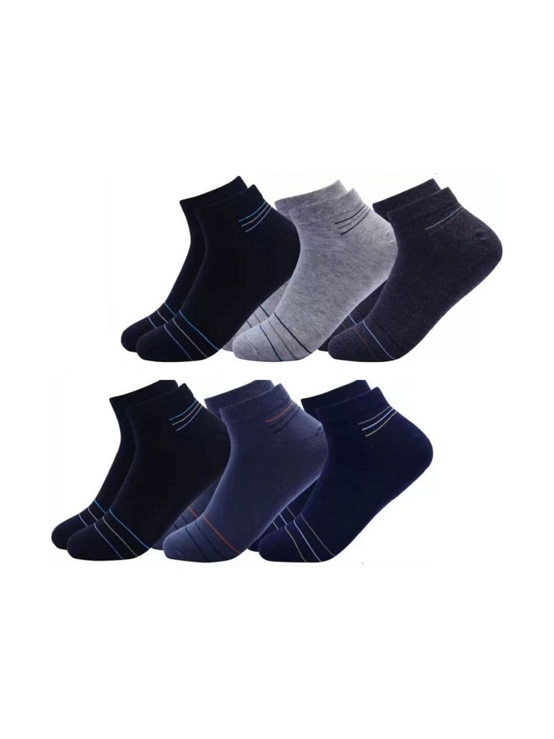 Akeeta Men Pack of 6 Cotton Assorted Striped Ankle Length Socks - view 1