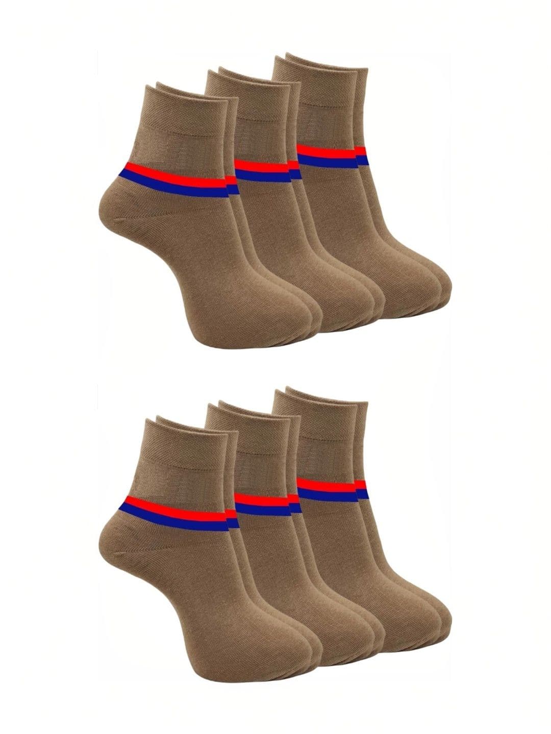 Akeeta Men Pack of 6 Cotton Assorted Striped Ankle Length Socks - view 1