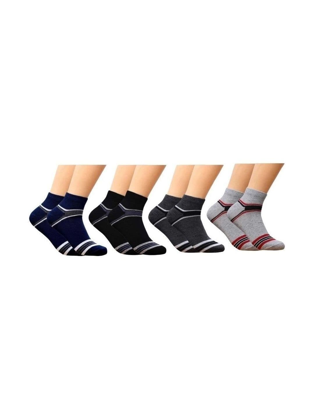 akeet trend Men Pack of 4 Cotton Assorted Striped Above Ankle Socks - view 1