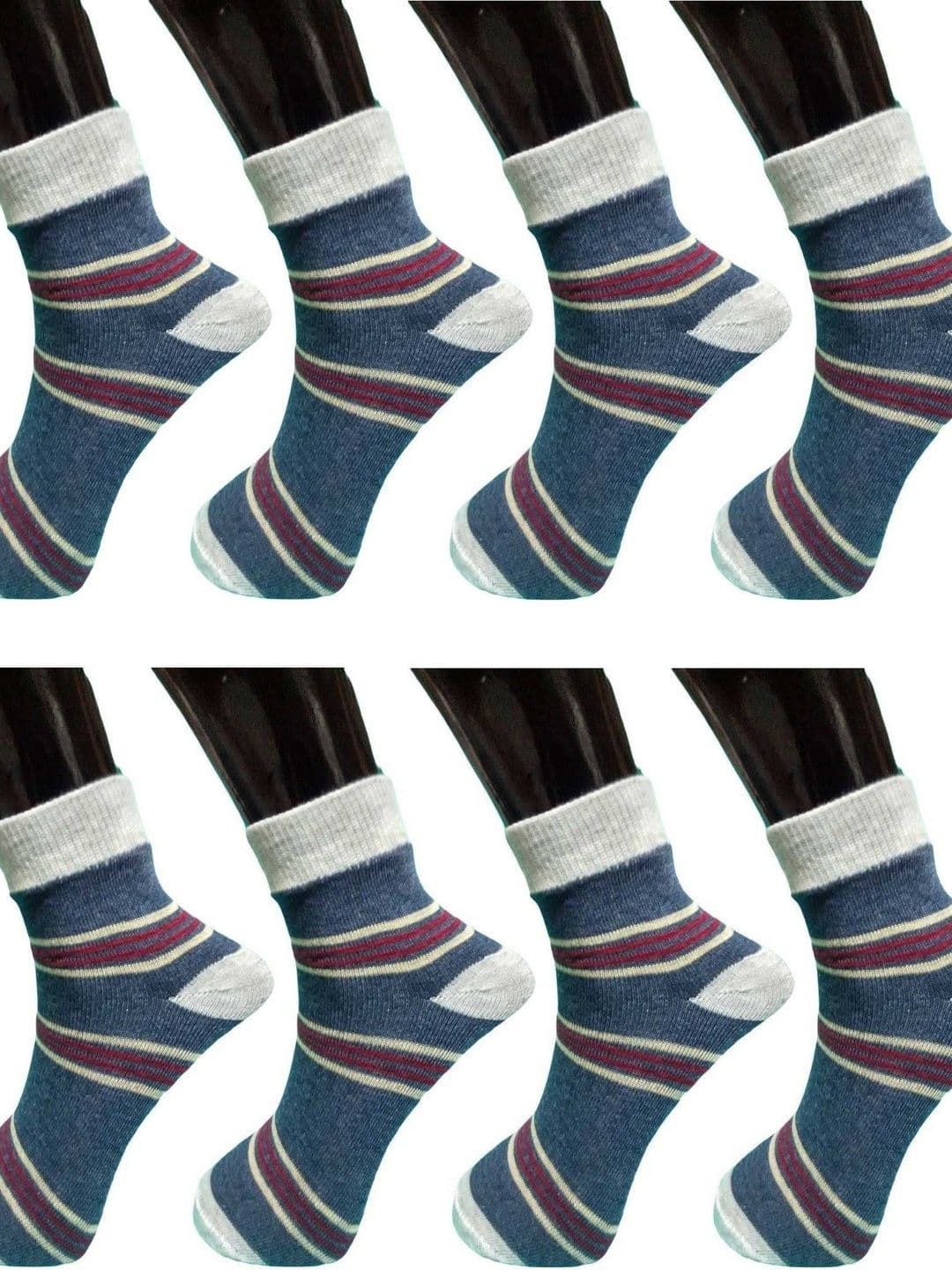 akeet trend Men Pack of 8 Cotton Assorted Striped Ankle Length Socks - view 1